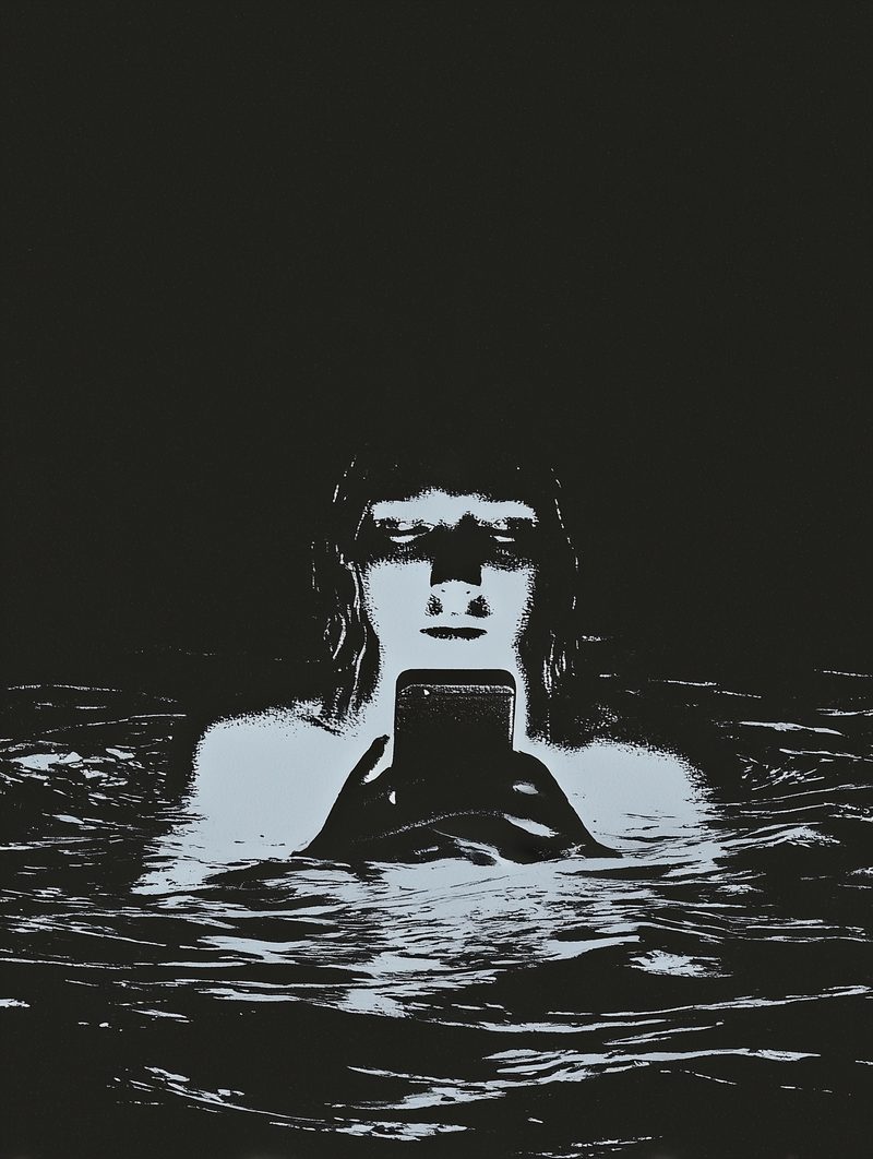 A person submerged in social media