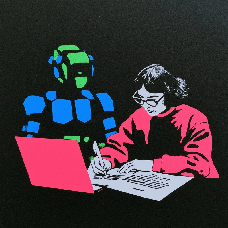 A journalist working with an AI assistant