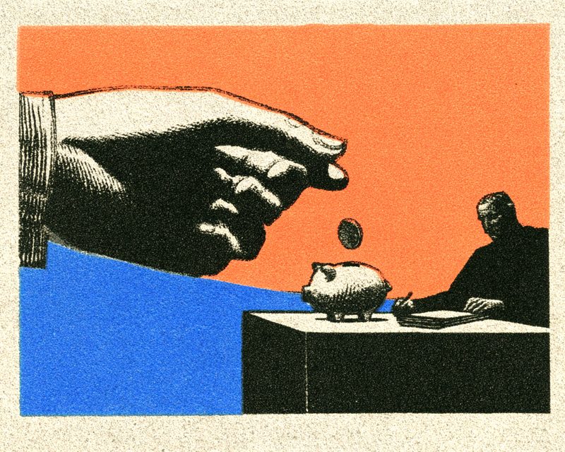 A hand dropping coins, a tip to a journalist
